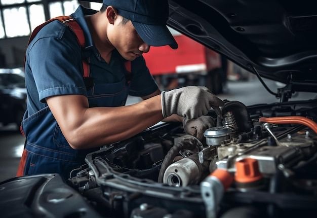 Mechanic at work at Sri Krishna Automobiles, Serampore